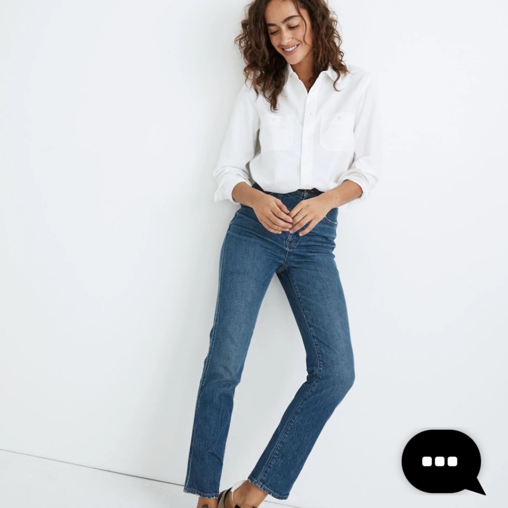 NWT Madewell Stovepipe blue jeans 27